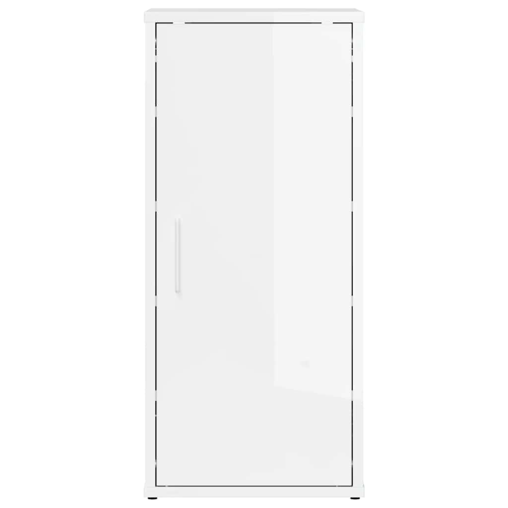 Scarpiera Bianco Lucido 32x35x70 cm in Truciolato 808966