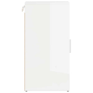 Scarpiera Bianco Lucido 32x35x70 cm in Truciolato 808966
