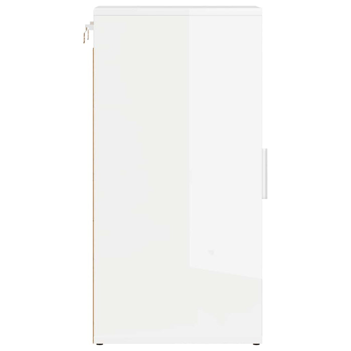 Scarpiera Bianco Lucido 32x35x70 cm in Truciolato 808966
