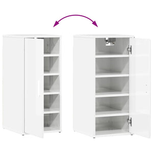 Scarpiera Bianco Lucido 32x35x70 cm in Truciolato 808966