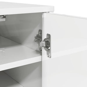 Scarpiera Bianco Lucido 32x35x70 cm in Truciolato 808966