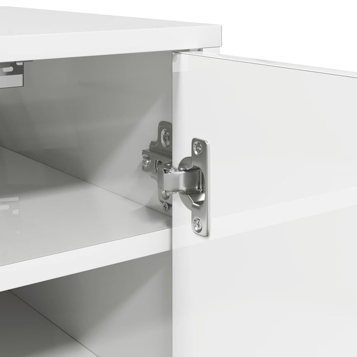 Scarpiera Bianco Lucido 32x35x70 cm in Truciolato 808966