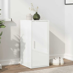 Scarpiera Bianco Lucido 32x35x70 cm in Truciolato 808966