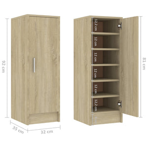 Scarpiera scarpiera mobile portaoggetti ingresso corridoio soggiorno Sonoma 32 x 35 x 92 cm MDF marrone 02_0021695