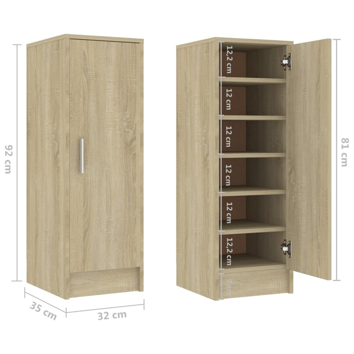 Scarpiera scarpiera mobile portaoggetti ingresso corridoio soggiorno Sonoma 32 x 35 x 92 cm MDF marrone 02_0021695