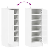 Scarpiera Bianco Lucido 32x35x92 cm in Truciolato 808978