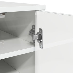 Scarpiera Bianco Lucido 32x35x92 cm in Truciolato 808978