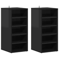 Scarpiere 2 pz Nero Lucido 31,5x35x70 cm in Truciolato 808996