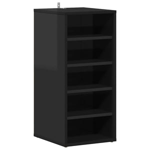 Scarpiere 2 pz Nero Lucido 31,5x35x70 cm in Truciolato 808996