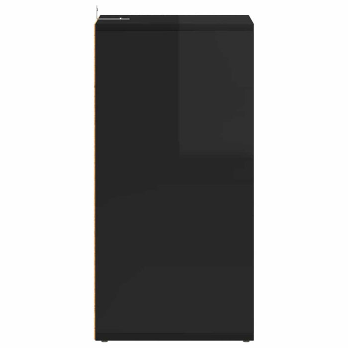 Scarpiere 2 pz Nero Lucido 31,5x35x70 cm in Truciolato 808996