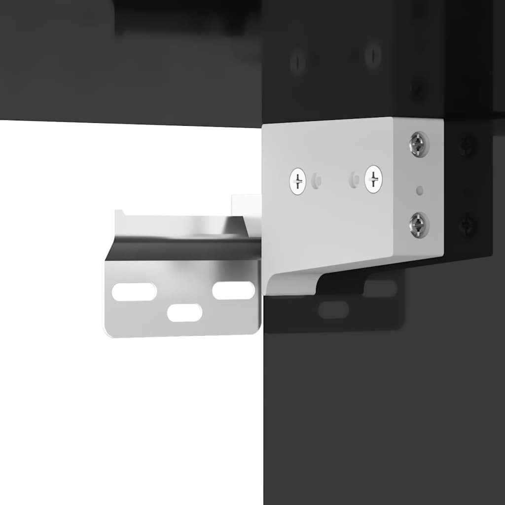 Scarpiere 2 pz Nero Lucido 31,5x35x70 cm in Truciolato 808996