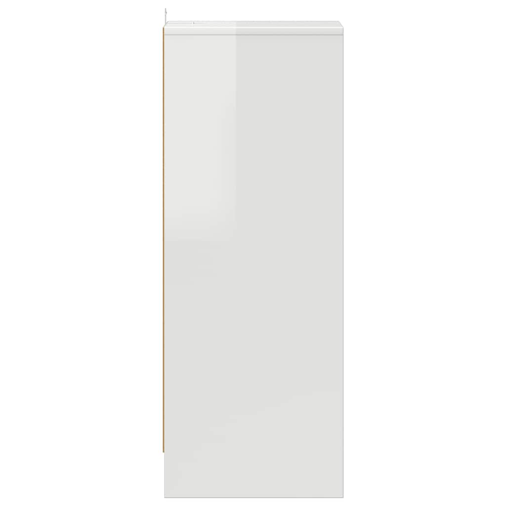 Scarpiera Bianco Lucido 31,5x35x92 cm in Truciolato 809005