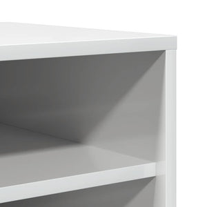 Scarpiera Bianco Lucido 31,5x35x92 cm in Truciolato 809005