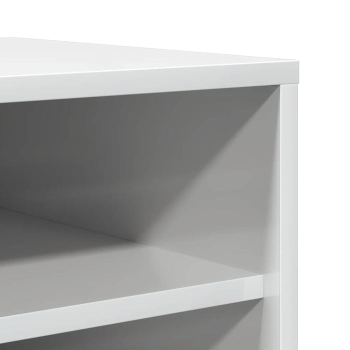 Scarpiera Bianco Lucido 31,5x35x92 cm in Truciolato 809005