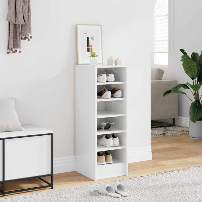 Scarpiera Bianco Lucido 31,5x35x92 cm in Truciolato 809005