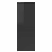 Scarpiera Nero Lucido 31,5x35x90 cm in Truciolato 809006