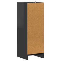 Scarpiera Nero Lucido 31,5x35x90 cm in Truciolato 809006