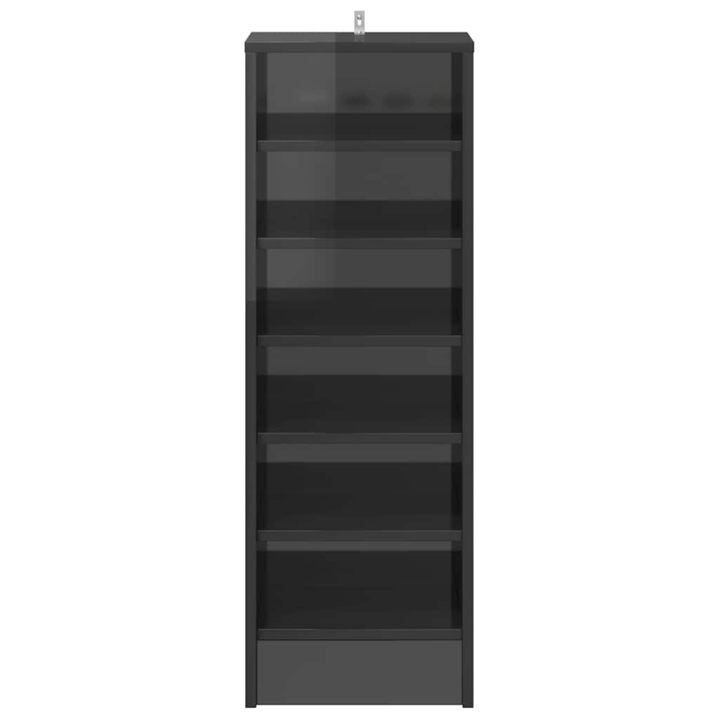 Scarpiera Grigio Lucido 31,5x35x92 cm in Truciolato 809007