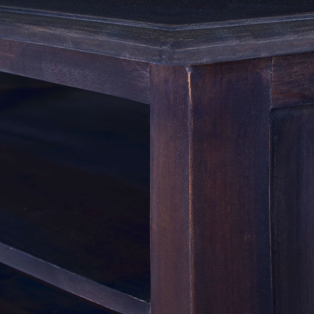 Mobile TV ad Angolo Nero Luminoso 80x40x49 cm Legno di Mogano 337860