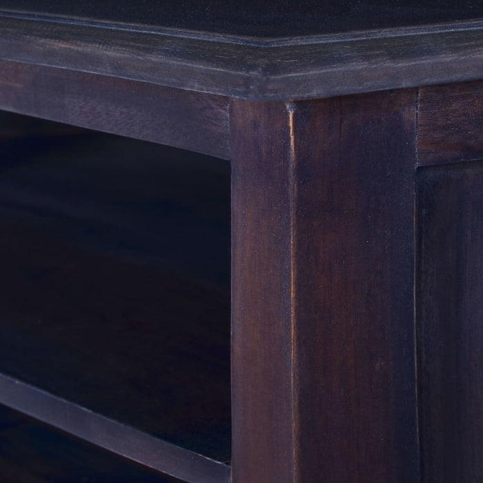 Mobile TV ad Angolo Nero Luminoso 80x40x49 cm Legno di Mogano 337860