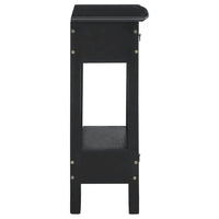 Tavolo Consolle Cassetti Nero 50x30x75cm Legno Massello Mogano 337878