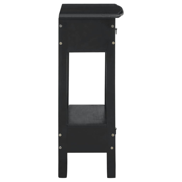 Tavolo Consolle Cassetti Nero 50x30x75cm Legno Massello Mogano 337878