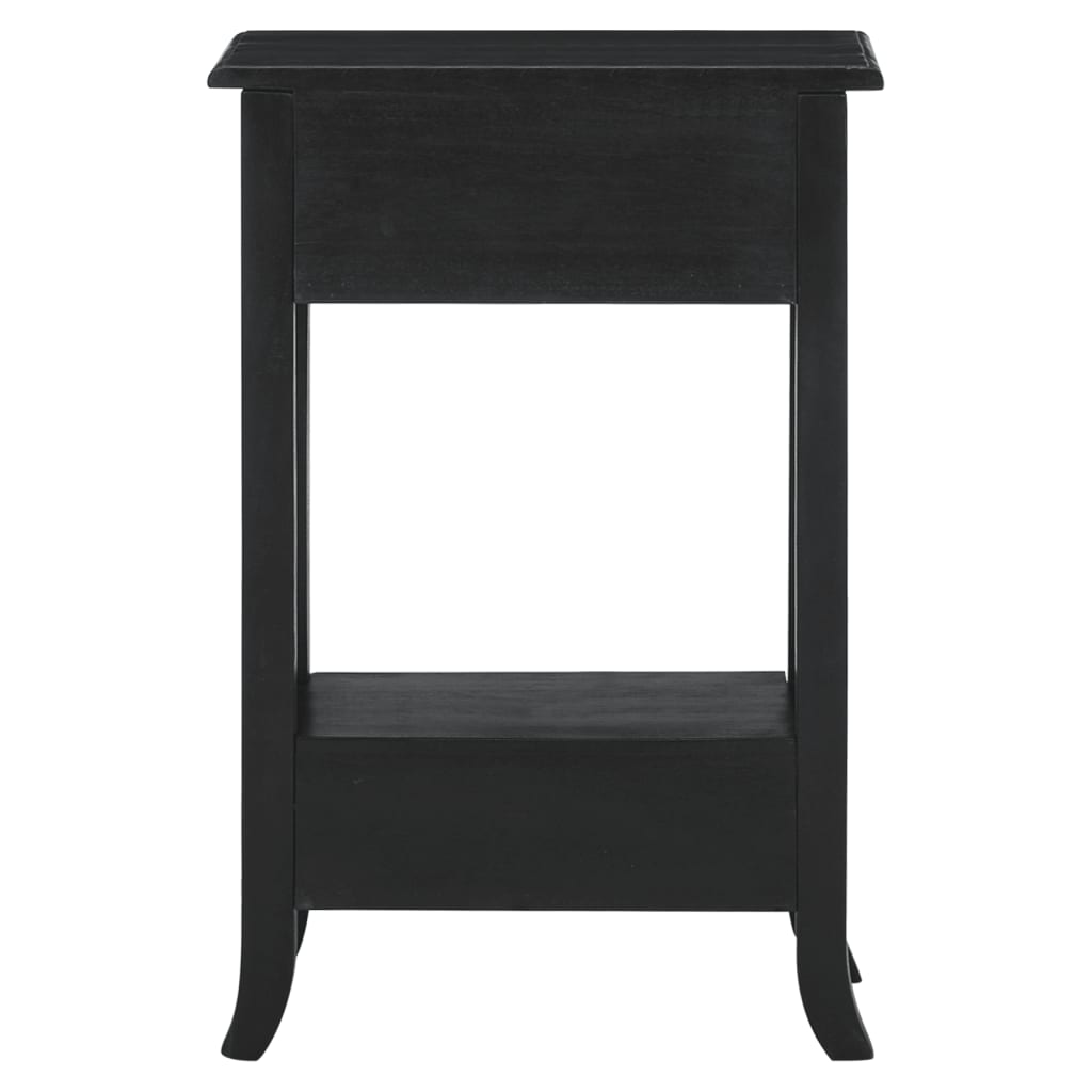 Tavolo Consolle Cassetti Nero 50x30x75cm Legno Massello Mogano 337878