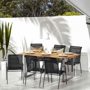 Sedie da Giardino 6 pz in Acciaio e Textilene Nere cod mxl 12276