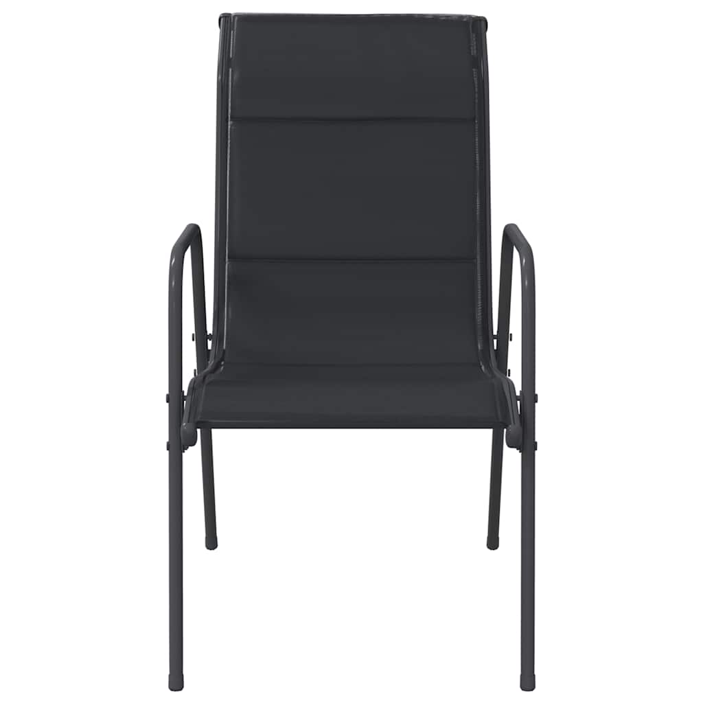 Sedie da Giardino 4 pz in Acciaio e Textilene Nere cod mxl 23215