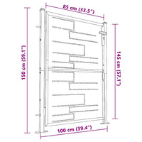 Cancello da giardino 100x145 cm in acciaio inox 316857