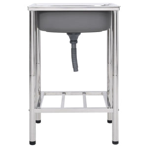 Lavello da Campeggio con Vasca Singola-Lavandino-Lavabo in Acciaio Inox