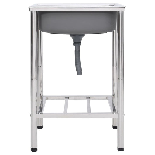 Lavello da Campeggio con Vasca Singola-Lavandino-Lavabo in Acciaio Inox