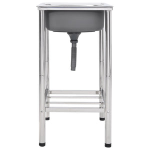 Lavello da Campeggio con Vasca Singola-Lavandino-Lavabo in Acciaio Inox