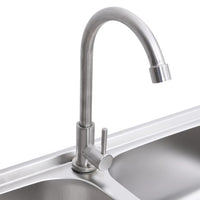 Lavello da Campeggio Vasca Doppia con Rubinetto-Lavandino-Lavabo in Acciaio Inox 614661