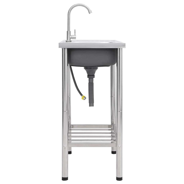 Lavello da Campeggio Vasca Singola con Rubinetto-Lavandino-Lavabo Acciaio Inox 546755