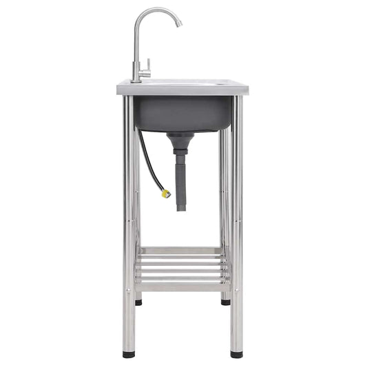 Lavello da Campeggio Vasca Singola con Rubinetto Acciaio Inox 151213