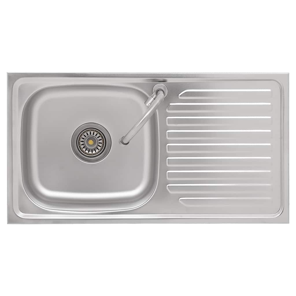 Lavello da Campeggio Vasca Singola con Rubinetto-Lavandino-Lavabo Acciaio Inox 546755