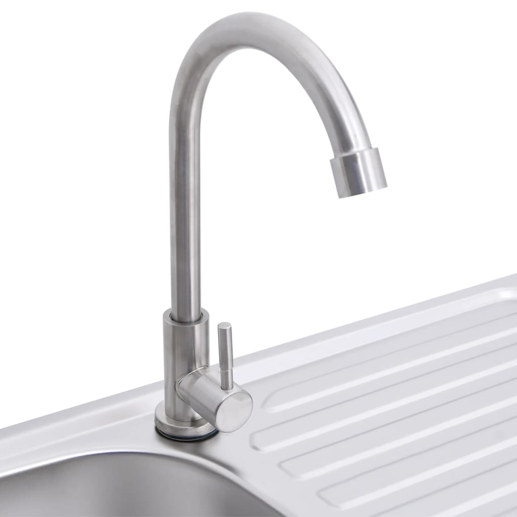Lavello da campeggio lavabo singolo con rubinetto 75 x 40 x 15 cm acciaio inox 02_0002438