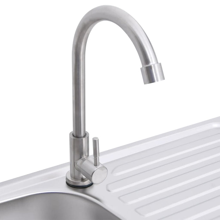 Lavello da campeggio lavabo singolo con rubinetto 75 x 40 x 15 cm acciaio inox 02_0002438