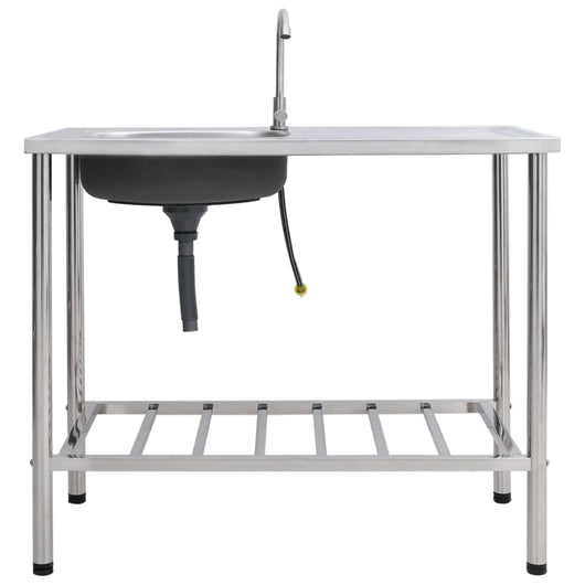 Lavello da campeggio Lavello singolo con rubinetto Acciaio inox 02_0002439