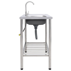 Lavello da campeggio Lavello singolo con rubinetto Acciaio inox 02_0002439