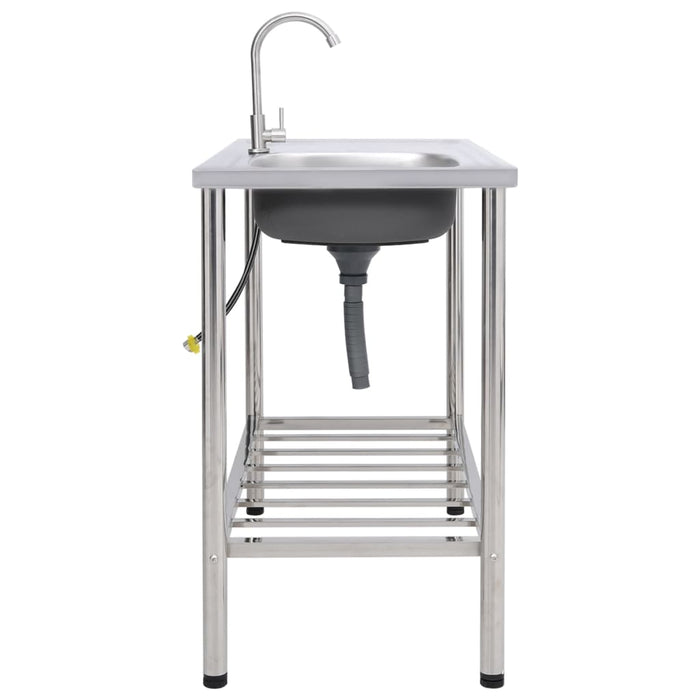 Lavello da campeggio Lavello singolo con rubinetto Acciaio inox 02_0002439