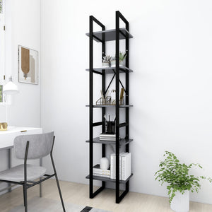 Libreria a 5 Ripiani Grigia 40x30x175 cm in Legno Multistrato 3081970
