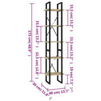Libreria a 5 Ripiani Sonoma 40x30x175 cm in Legno Multistrato 3081971
