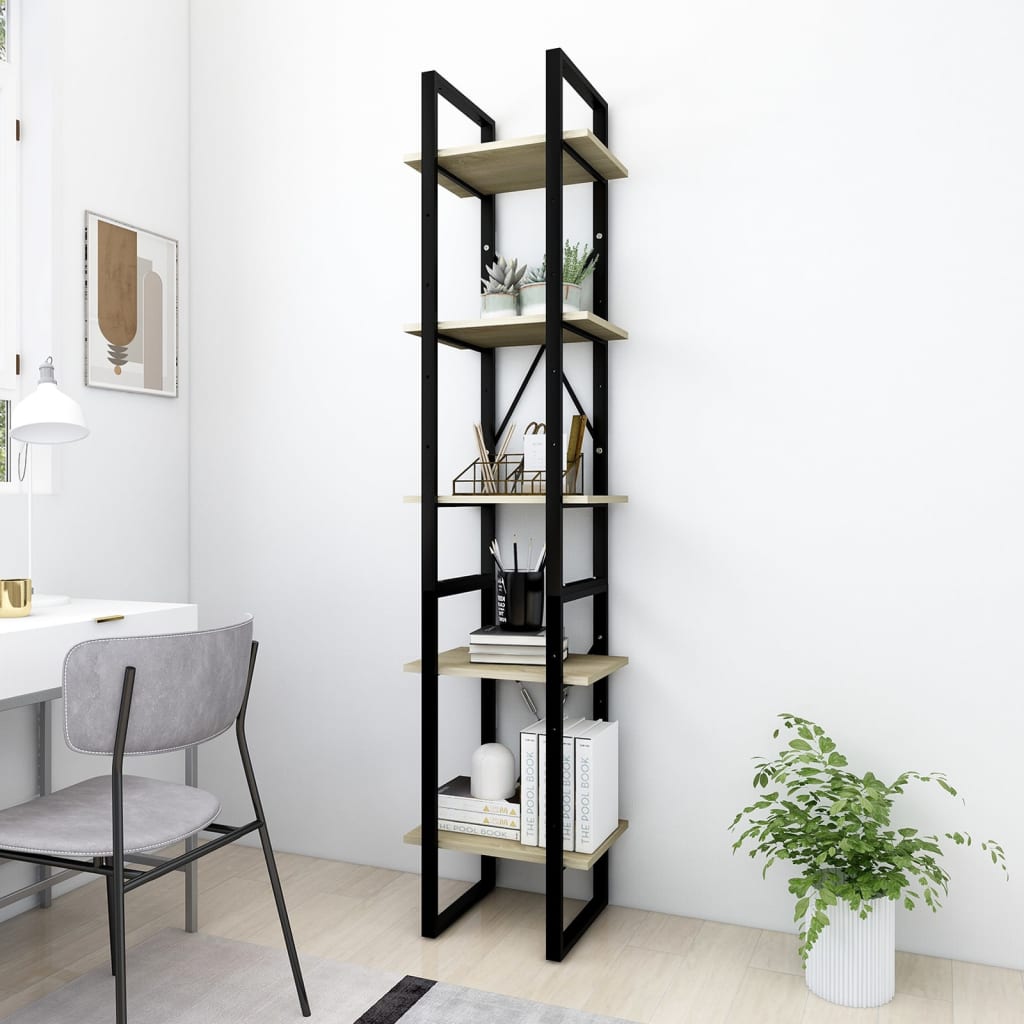 Libreria a 5 Ripiani Sonoma 40x30x175 cm in Legno Multistrato 3081971