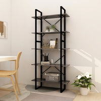 Libreria a 5 Ripiani Grigia 80x30x175 cm in Legno Multistrato 3081990