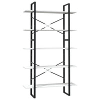 Libreria a 5 Ripiani Bianca 100x30x175 cm in Legno di Pino 3082004