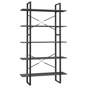 Libreria a 5 Ripiani Grigia 100x30x175 cm in Legno di Pino 3082005
