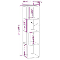 Armadio Angolare Grigio Cemento 33x33x132 cm in Truciolato 809039