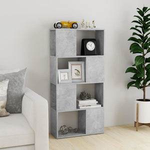 Libreria Divisorio-Scaffale per Libri-Mobile di Stoccaggio Grigio Cemento 60x24x124,5 cm